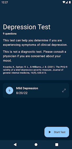 Depression Test screenshot